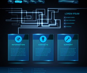 Blue web infographics template design vector 04