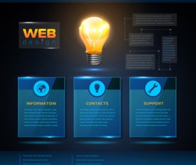 Blue web infographics template design vector 05