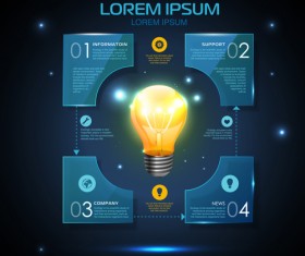 Blue web infographics template design vector 06