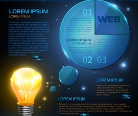 Blue web infographics template design vector 07