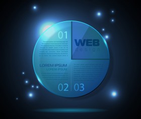 Blue web infographics template design vector 08