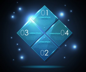 Blue web infographics template design vector 09