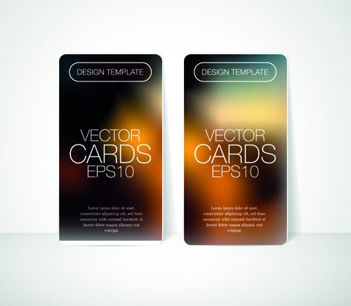 Blurred colored card vector design 04