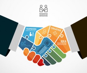 Business teamwork creative infographics vector