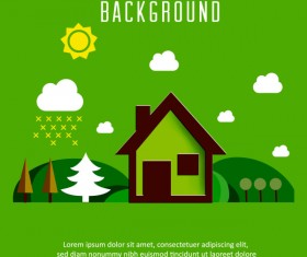 Cartoon nature background vector material