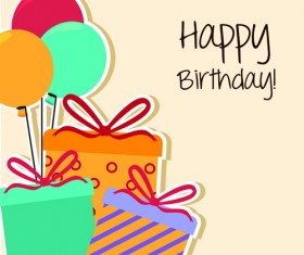 Cartoon style Happy Birthday greeting card template 02