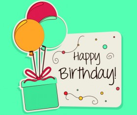 Cartoon style Happy Birthday greeting card template 03