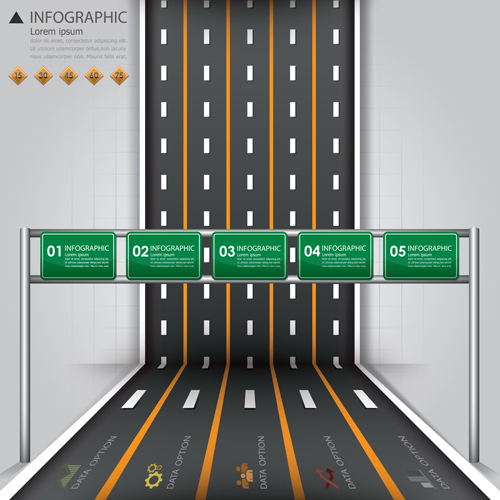 City street traffic Infographic elements vector 03