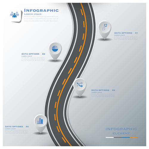 City street traffic Infographic elements vector 04
