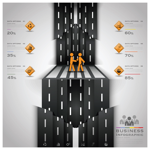City street traffic Infographic elements vector 05