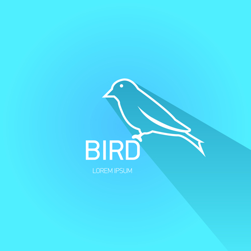 Classic bird logo design elements vector 02
