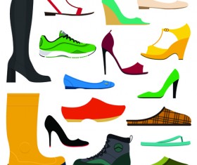 Classic woman shoes design vectors 01
