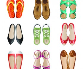 Classic woman shoes design vectors 02