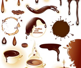 Coffee and chocolate set vector 01
