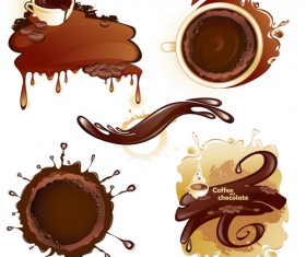 Coffee and chocolate set vector 02