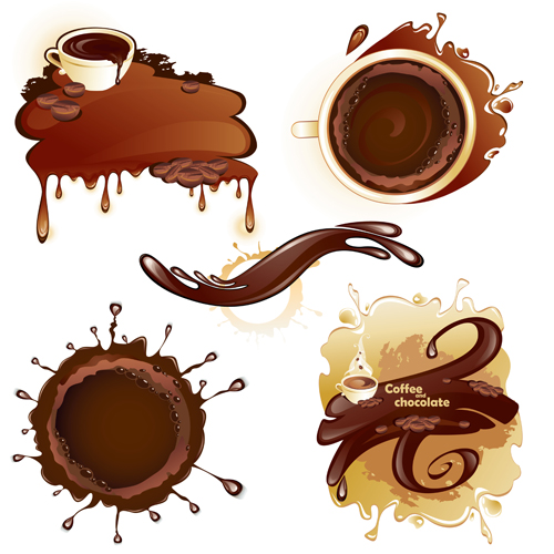 Coffee and chocolate set vector 02