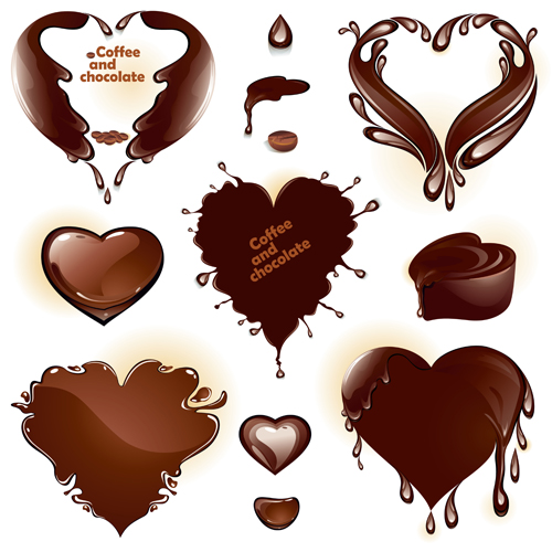 Coffee and chocolate set vector 03