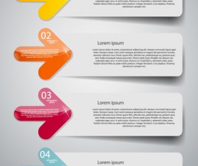 Colored arrow banner with number vector