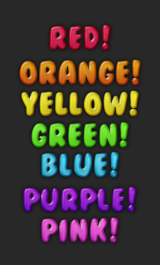 Colored baloon text styles