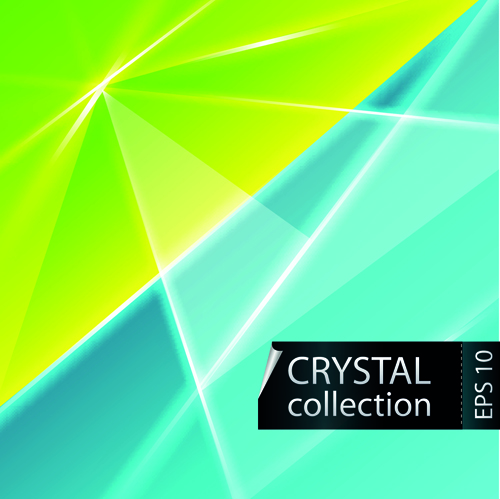 Colored crystal triangle shapes vector background 01