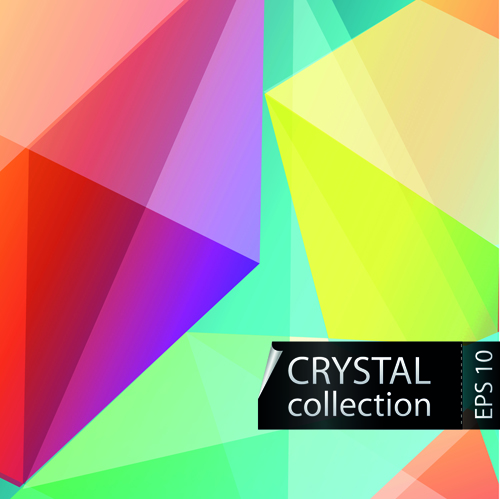 Colored crystal triangle shapes vector background 03