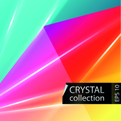 Colored crystal triangle shapes vector background 04