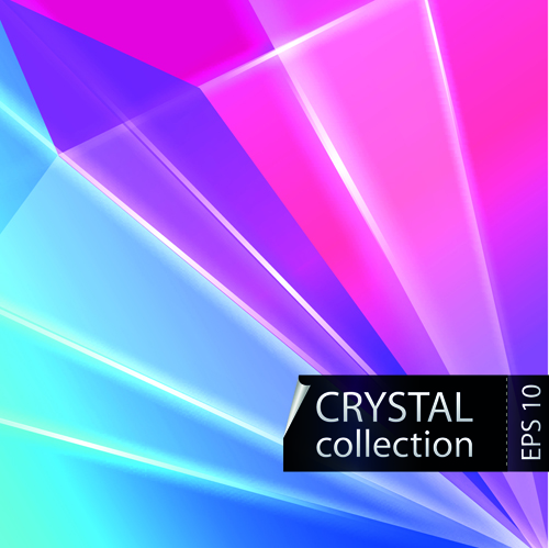 Colored crystal triangle shapes vector background 05