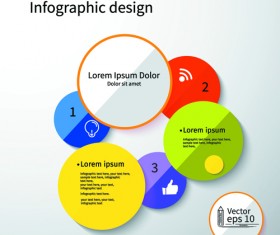 Colored round infographics design vector 01