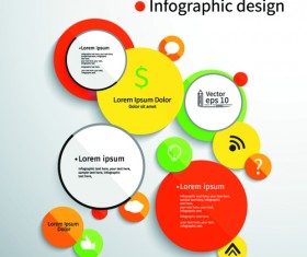 Colored round infographics design vector 02