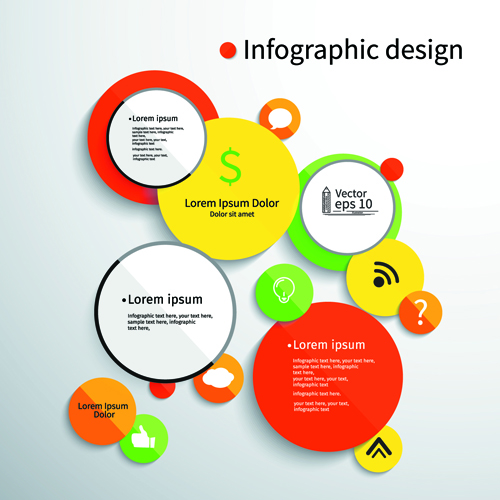 Colored round infographics design vector 02