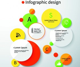 Colored round infographics design vector 03