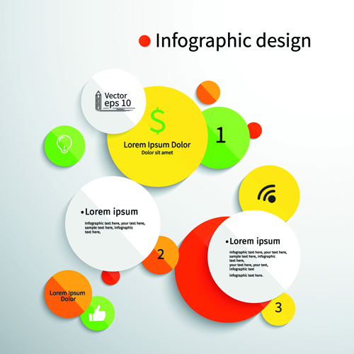 Colored round infographics design vector 04
