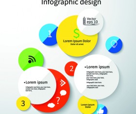 Colored round infographics design vector 05