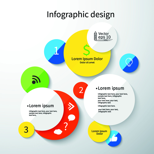 Colored round infographics design vector 05