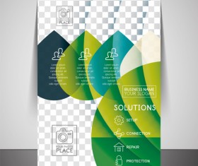 Corporate flyer cover set vector illustration 02