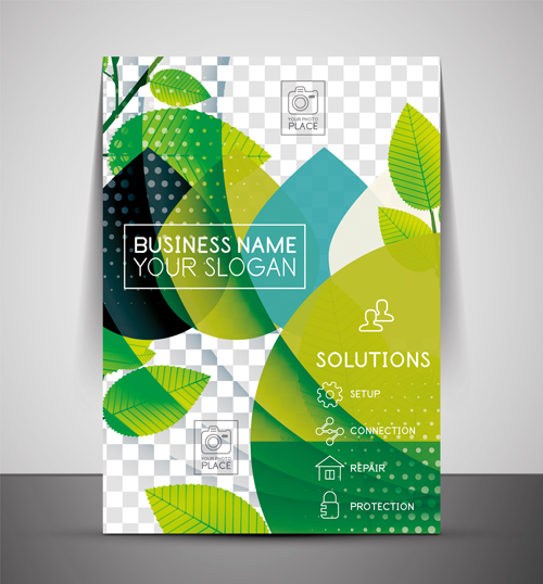 Corporate flyer cover set vector illustration 03