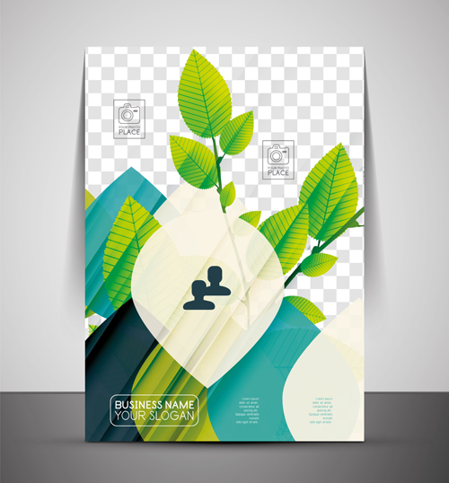 Corporate flyer cover set vector illustration 04