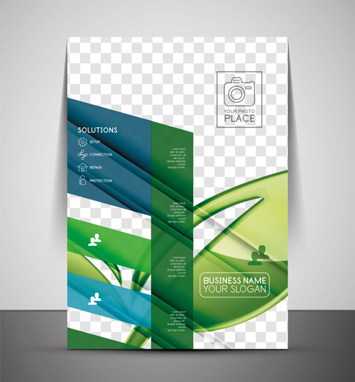 Corporate flyer cover set vector illustration 05