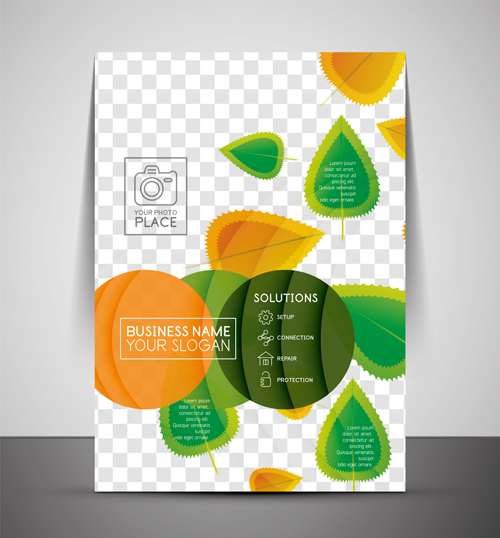 Corporate flyer cover set vector illustration 07