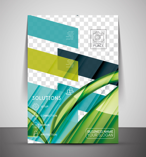 Corporate flyer cover set vector illustration 09