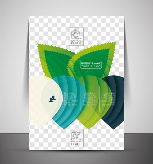 Corporate flyer cover set vector illustration 10