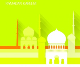 Creative Islamic mosque vector background material 01