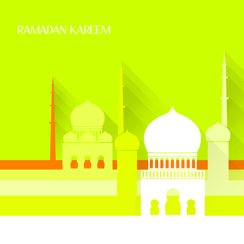 Creative Islamic mosque vector background material 01