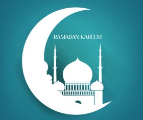 Creative Islamic mosque vector background material 02