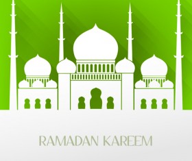 Creative Islamic mosque vector background material 03