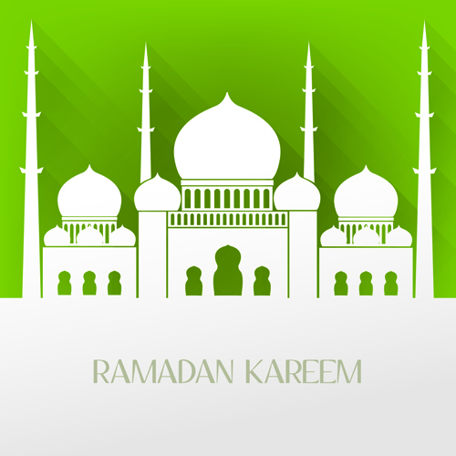 Creative Islamic mosque vector background material 03