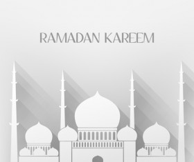 Creative Islamic mosque vector background material 04