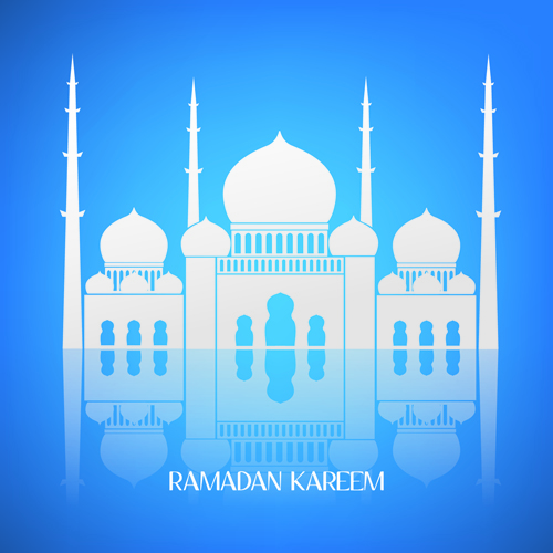 Creative Islamic mosque vector background material 05