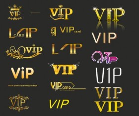 Creative Vip golden logos vector
