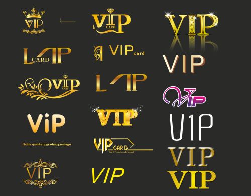 Creative Vip golden logos vector